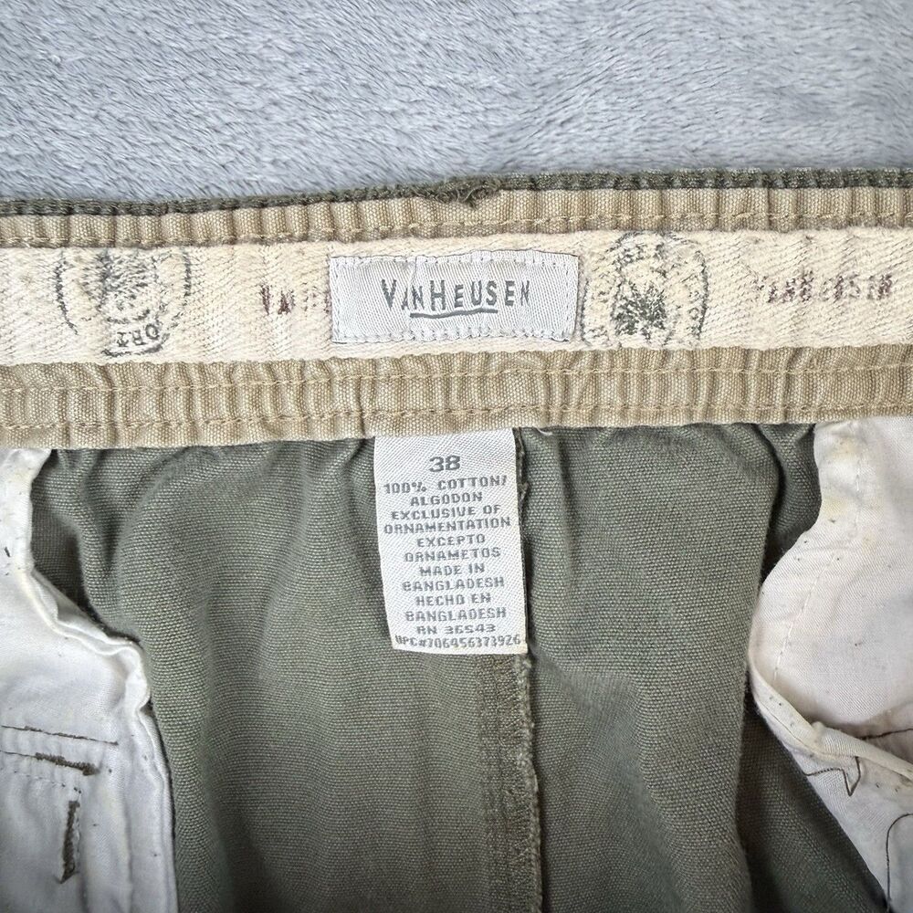 Van Heusen Olive Green Cargo Shorts Men’s Size 38 Military Utility Cotton - Picture 2 of 7